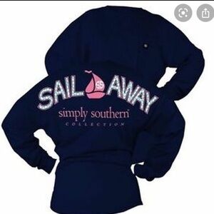Simply Southern Navy and Pink Sail Away Long Sleeve T Shirt